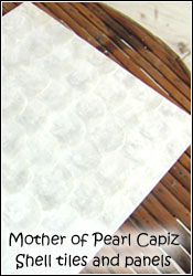 Mother of pearl capiz shell tiles and wall panels