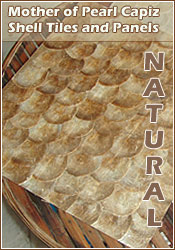 Natural mother of pearl capiz tiles and wall decor